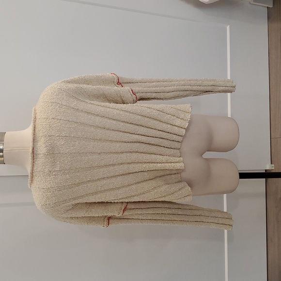 BDG women’s relaxed Cream V-Neck Sweater with Orange Trim Size L good condition - Picture 5 of 9